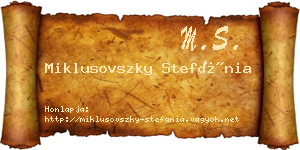 Miklusovszky Stefánia névjegykártya